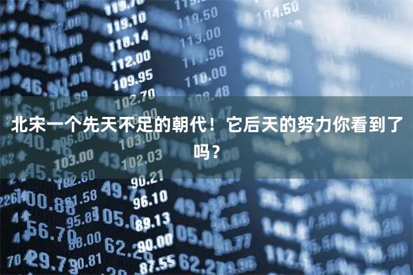 北宋一个先天不足的朝代！它后天的努力你看到了吗？